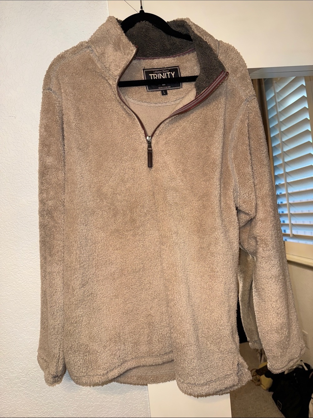 American Tradition Trinity Men’s Taupe Sherpa Half-Zip Pullover